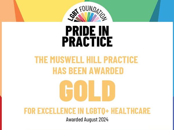 Pride in Practice Gold award to The Muswell Hill Practice